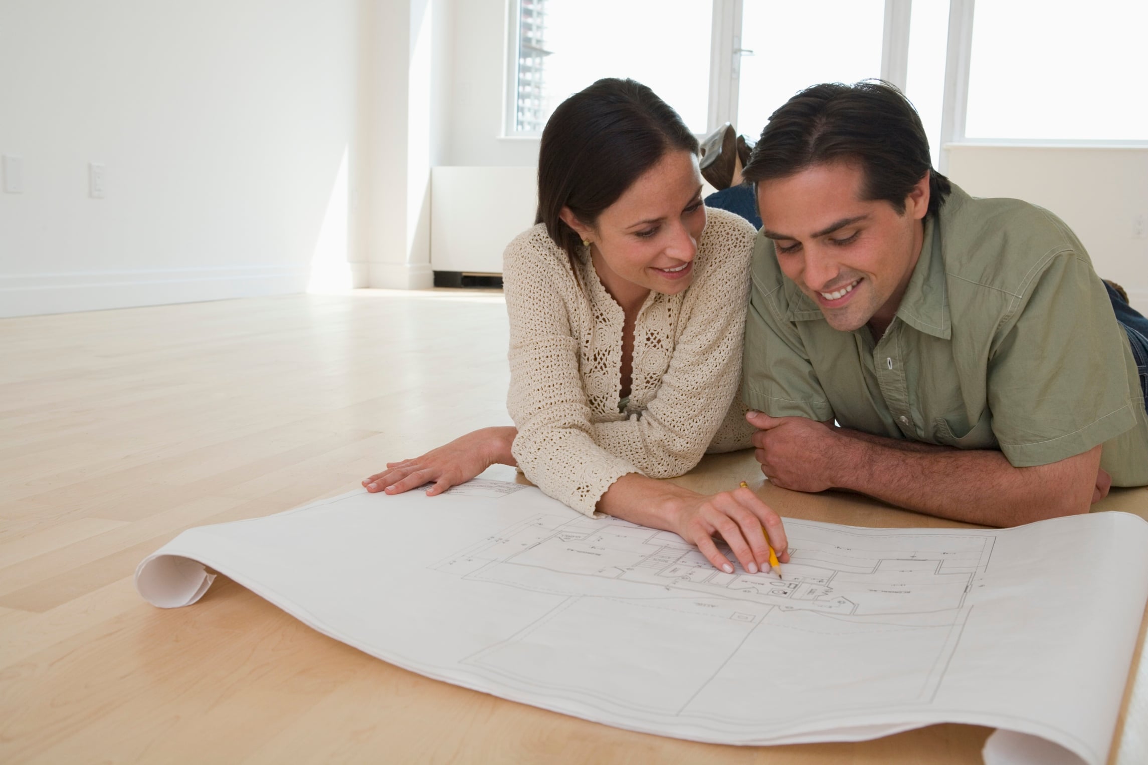Couple in front of a building drawing